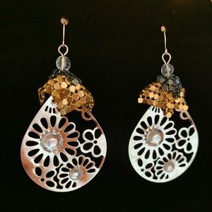 Boho style dangle earrings with bling!!